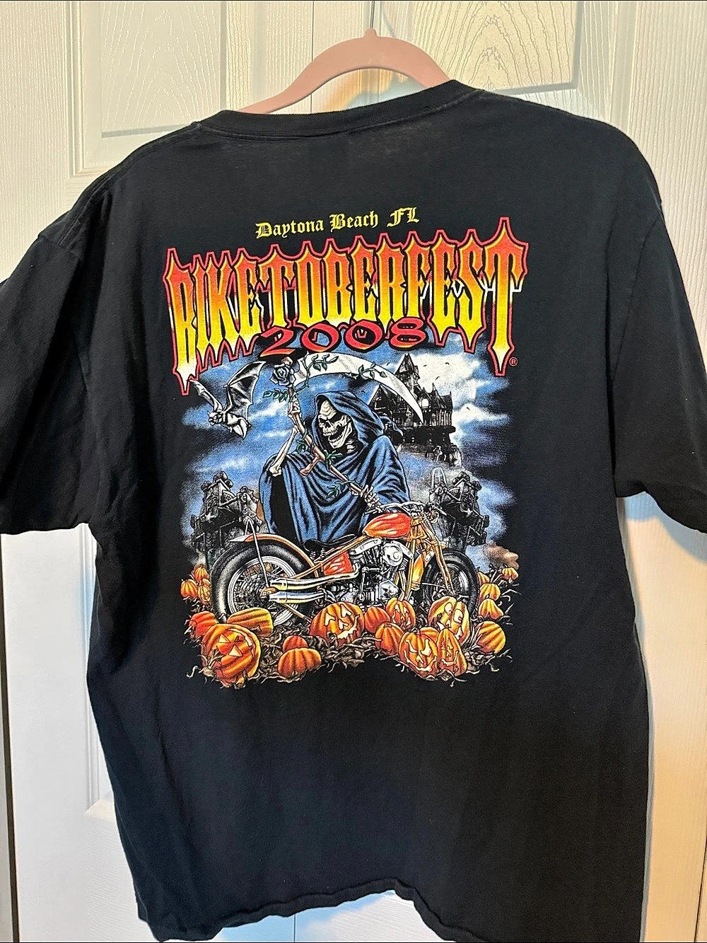 Fruit of the Loom 2008 Biketoberfest Daytona Beach Grim Reaper T-Shirt Black